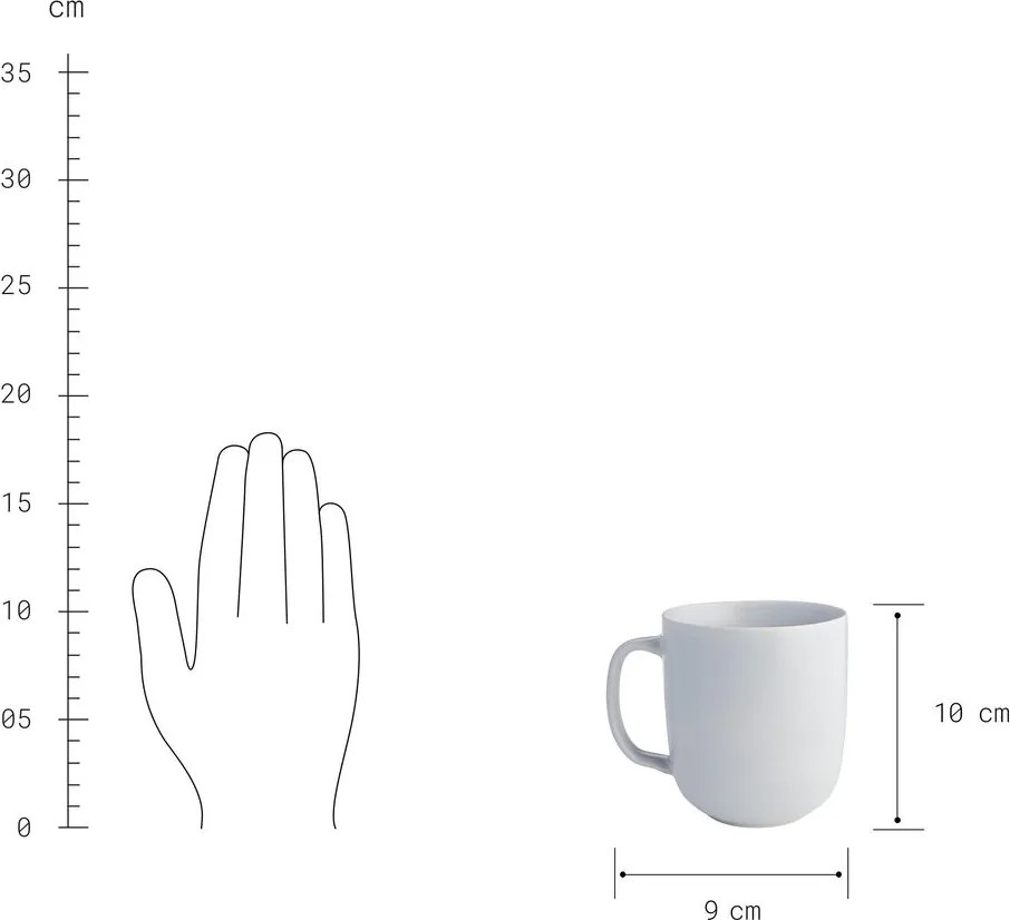CASA NOVA bögre 400ml, 4 db-os készlet, világosszürke