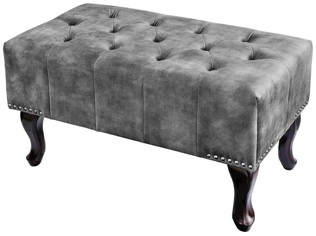 Design puff Chesterfield szürke bársony