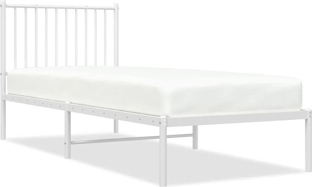 vidaXL fehér fém ágykeret fejtámlával 80x200 cm