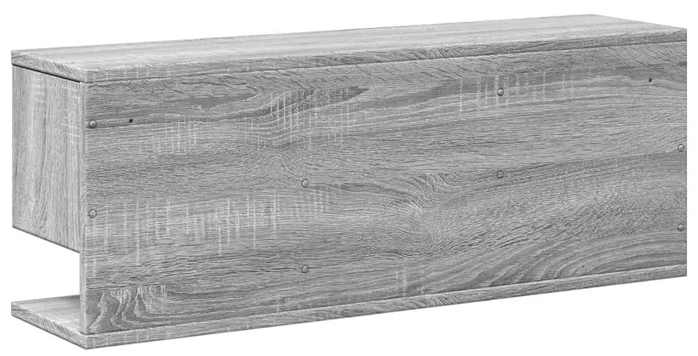 szürke sonoma színű szerelt fa faliszekrény 80 x 20 x 30 cm