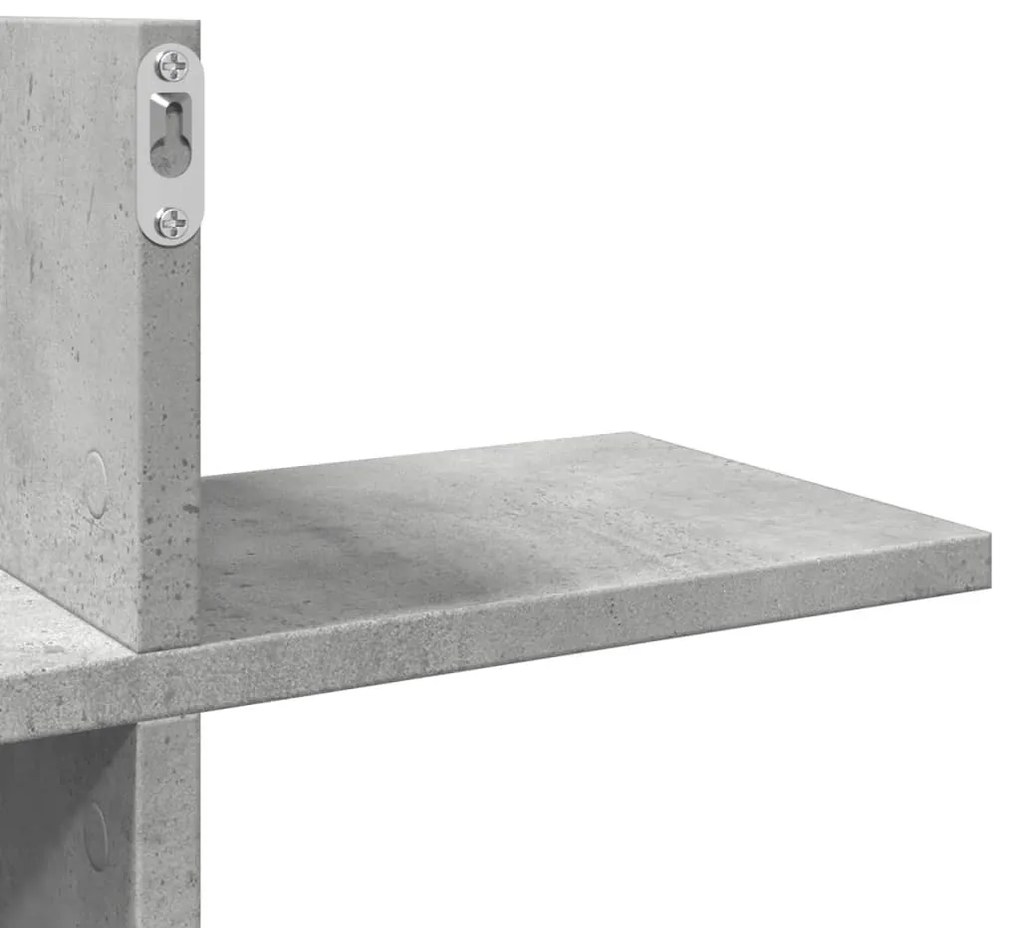 betonszürke szerelt fa fali polc 124,5 x 18 x 60,5 cm