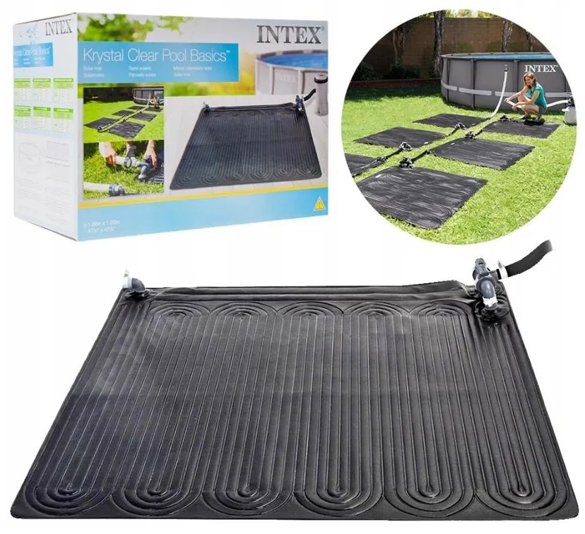 Medence vízmelegítő szolár szőnyeg – 120x120 cm, fekete, Intex 28685