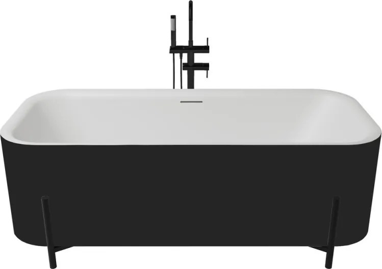 Aura szabadonálló kád_75x170_Negro/Blanco Mate