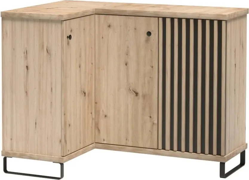 Sarok komód, artisan tölgy/fekete, KOLI C-12