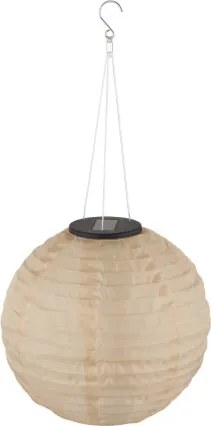 Globo 339700S Solar függőlámpa műanyag homokszínű matt, rozsdamentes acél, műanyag homokszínű, kábel PVC fehér, csúszókapcsoló, IP44, ø: 300mm, M: 550mm, tartozék: LED 0.5W 3V, 2700K