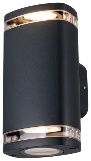 Kanlux 38886 - Kültéri fali lámpa ZEVI 2xGU10/10W/230V IP54 fekete