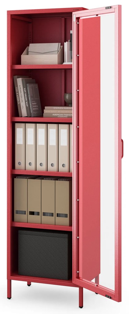 LUIGI vitrin, 500 x 1800 x 350 mm, Modern: piros