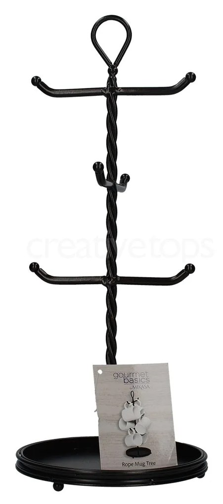 Antikolt fekete fém bögretartó állvány Mikasa