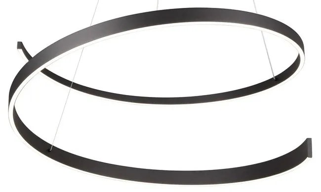 Fekete LED függőlámpa hangvezérléssel-mobil alkalmazás vezérléssel, fém búrával ø 75 cm Cinardi – CINQUE