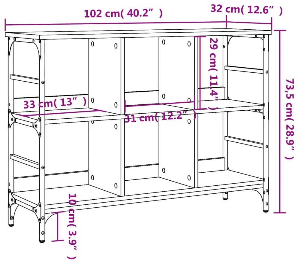 fekete szerelt fa tálalószekrény 102 x 32 x 73,5 cm