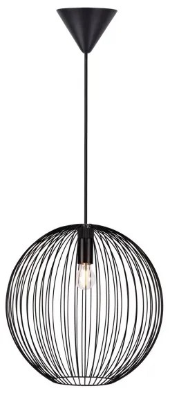 Nordlux - BERONI függeszték kábellel, 1x E27/60W/230V, fekete, Ø 35 cm