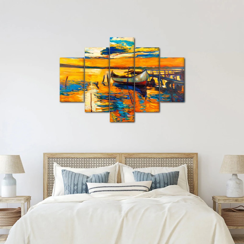 Kép - Hajó naplementekor (150x105 cm)