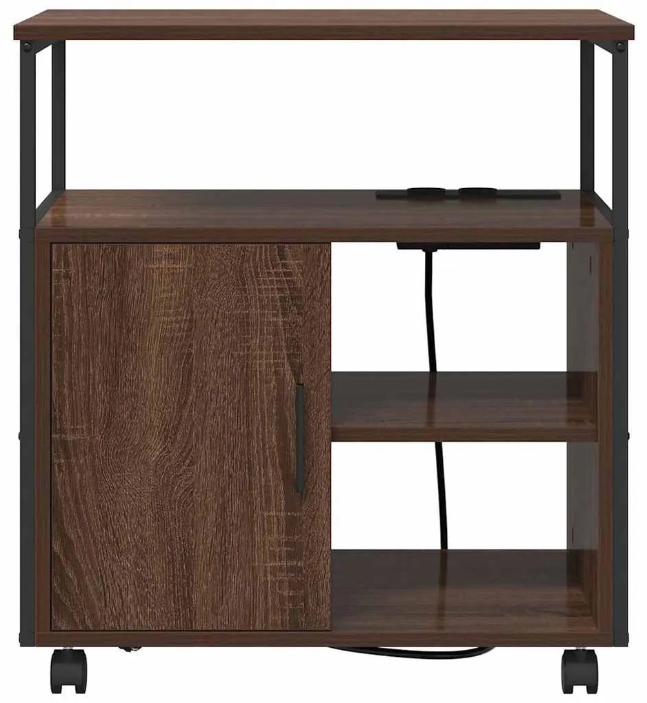 Irodai szekrény kerékkel barna tölgy 61 x 46 x 67 cm Faanyag