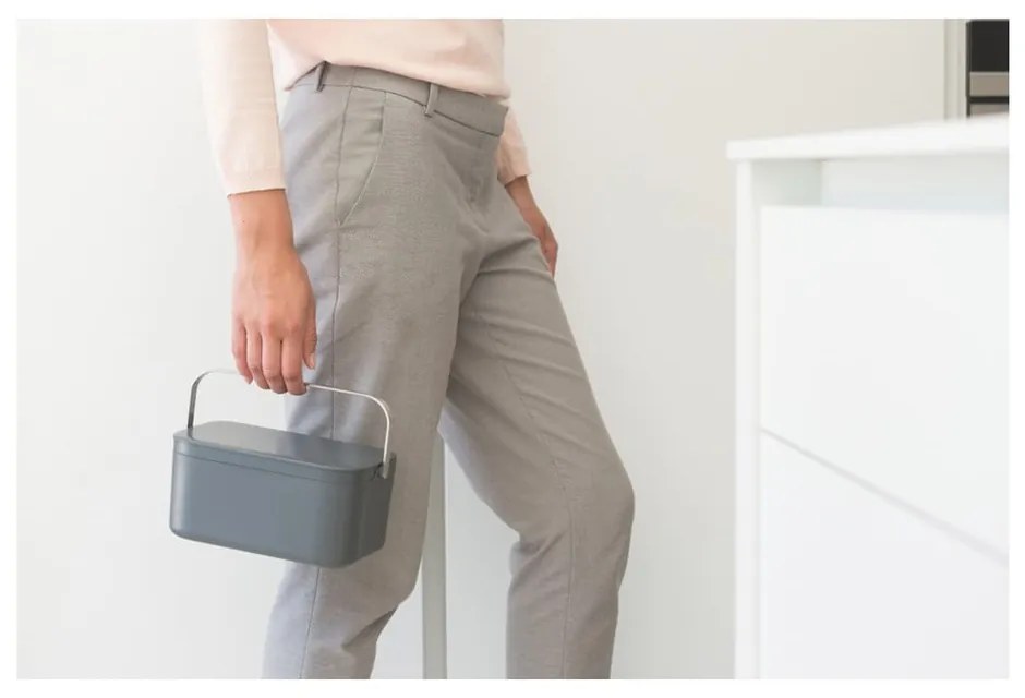 Sötétszürke komposztálható hulladék gyűjtő 1,8 l SinkSide – Brabantia