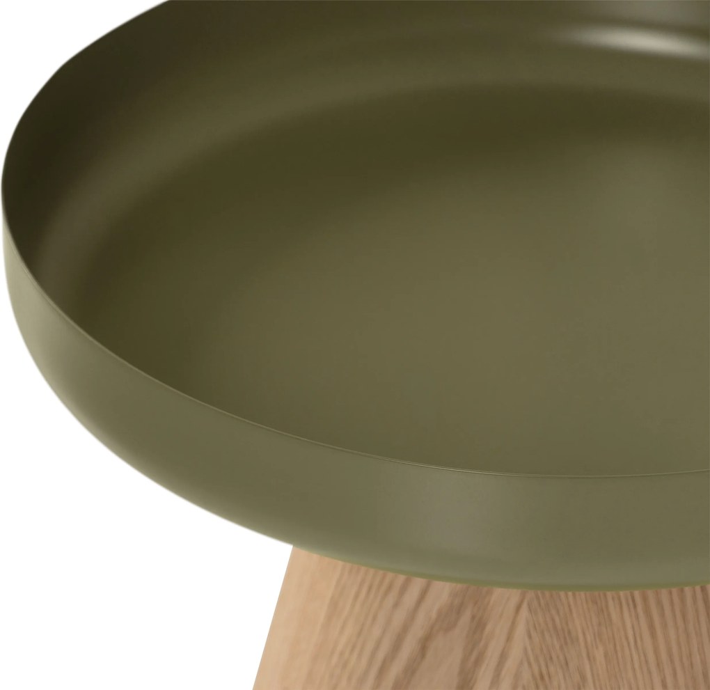 Tresel kerek dohányzóasztal 40 cm nappaliba - natúr / zöld
