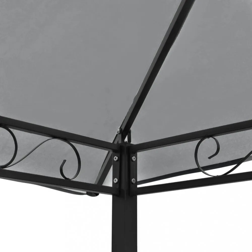 antracitszürke kerti pavilon asztallal és padokkal 2,5x1,5x2,4m