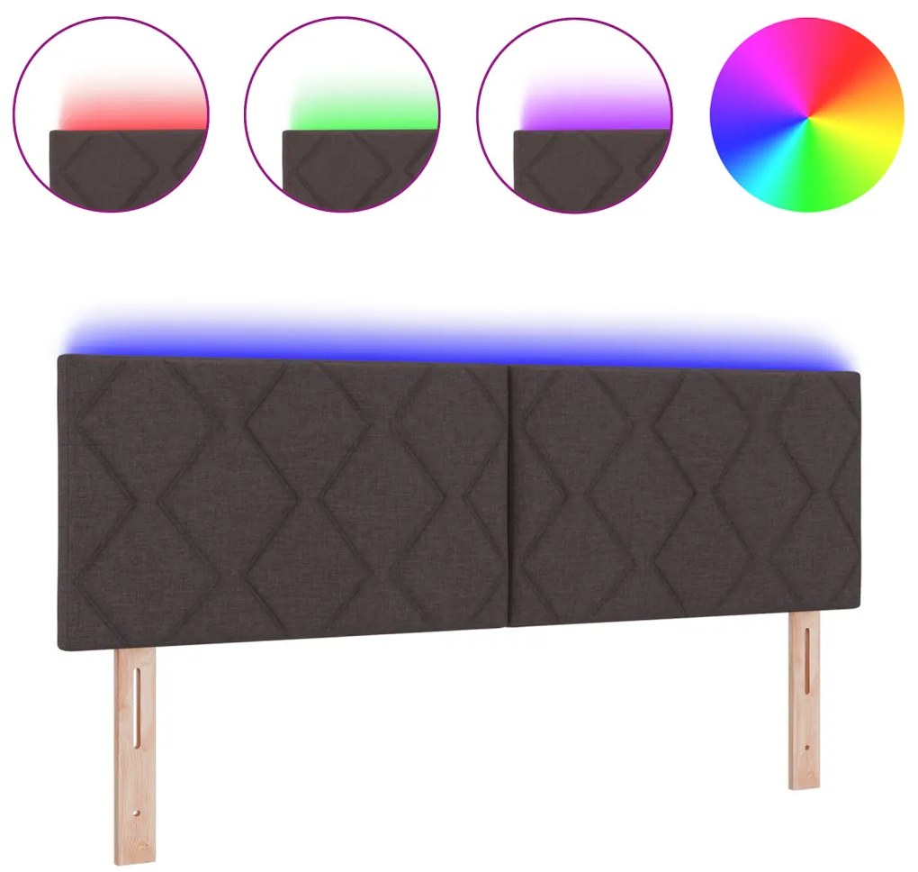 Fejtámla LED -es lámpákkal fejtámlával Barna 144 cm szövet