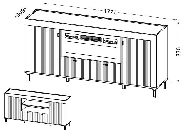 Komód Mossana MO7 (fehér). 1096838