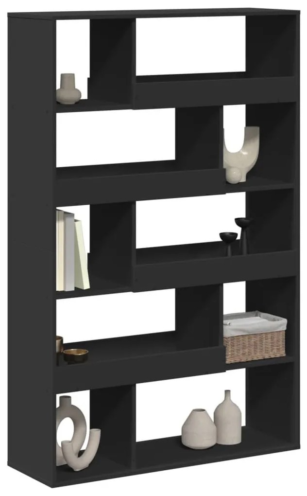 fekete szerelt fa könyvespolc 100 x 33 x 156,5 cm