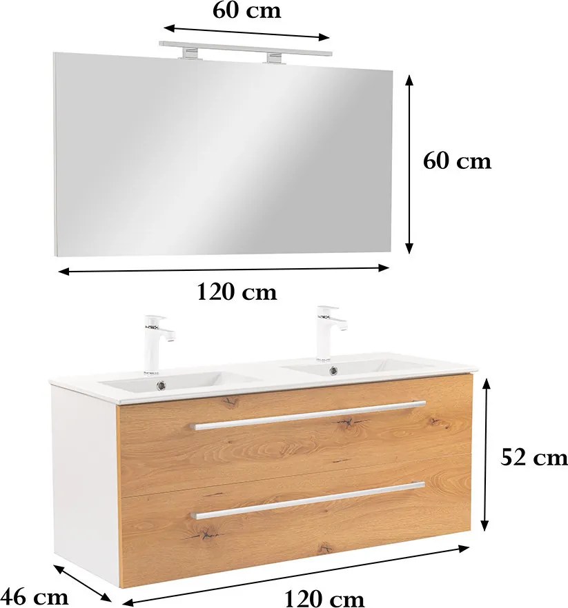 Vario Clam 120 Fürdőszoba komplett szekrény