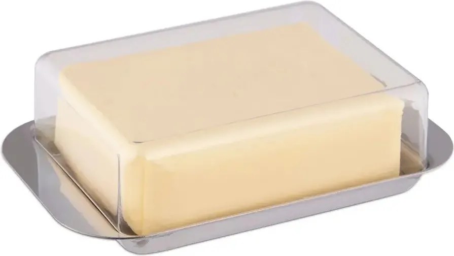 Weis rozsdamentes acél vajtartó, szürke és ezüst árnyalatú, átlátszó