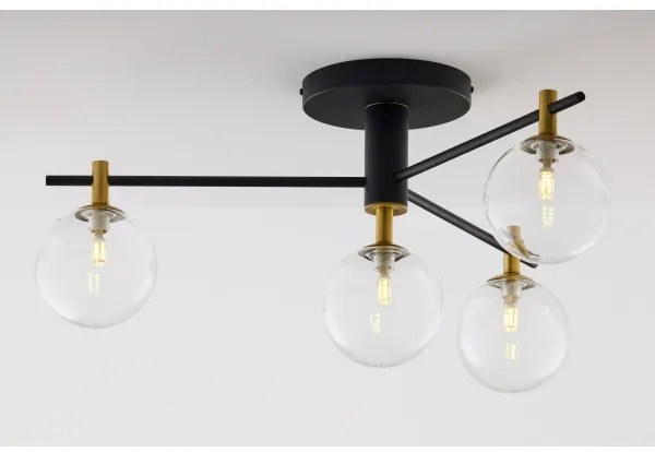 Jupiter 2034 - Felületre szerelhető csillár FIGARO 4xG9/10W/230V fekete/arany/bézs/átlátszó