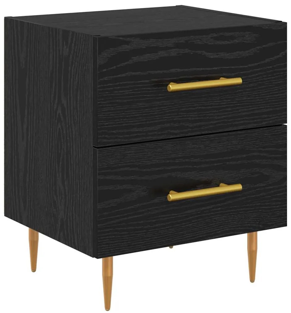 vidaXL Éjjeliszekrény fiókkal Fekete tölgy 40 x 35 x 47,5 cm Faanyag