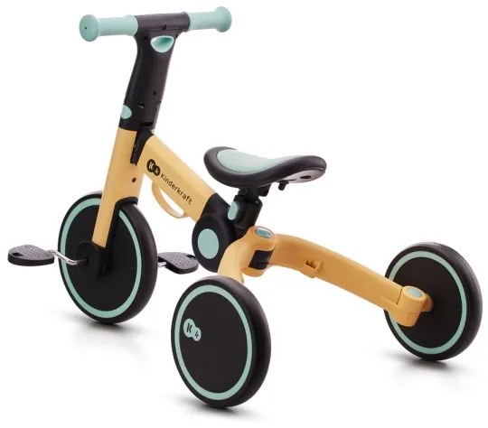 KINDERKRAFT - Gyermek tolós bicikli 3in1 4TRIKE sárga/menta