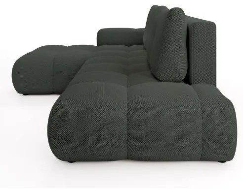 Ágyazható, kárpitozott L alakú sarokülőgarnitúra tárolóval ALMADA, balos, antracit