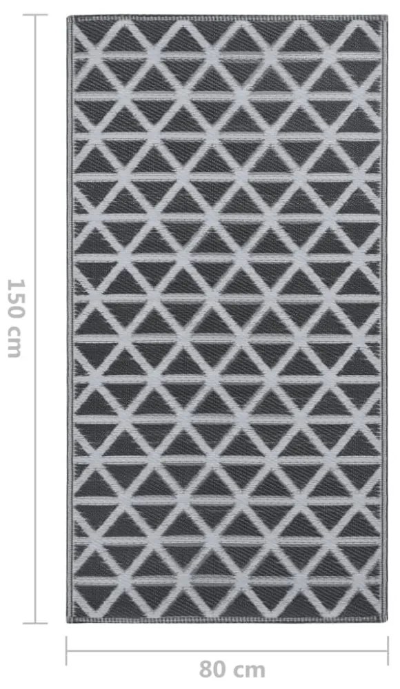 kültéri szőnyeg ARAKIL fekete 80x150 cm PP