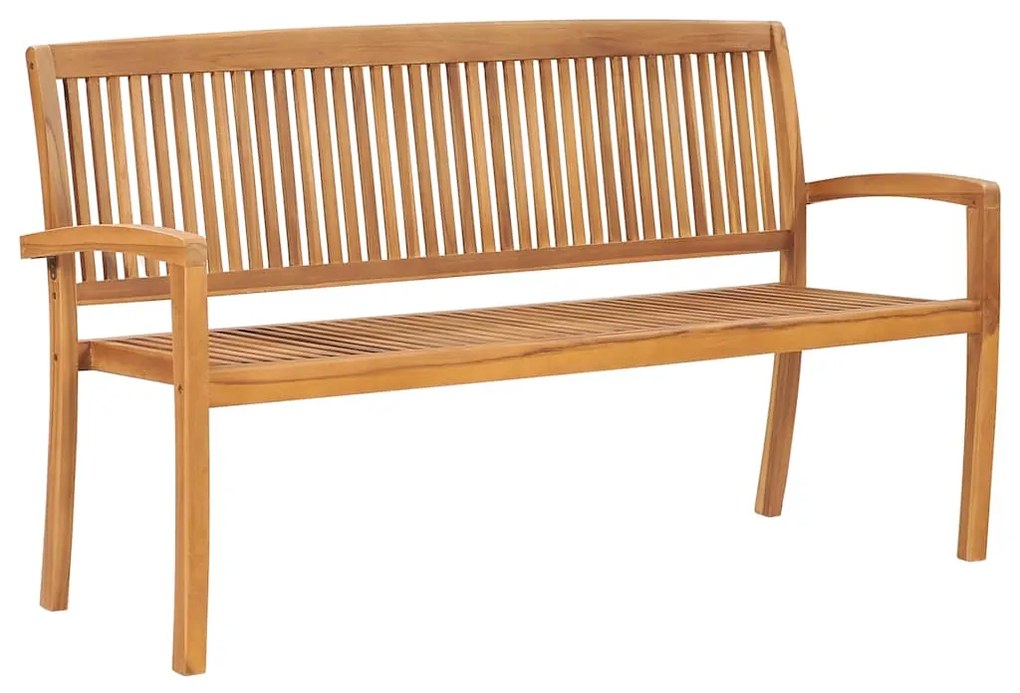 vidaXL 3 személyes rakásolható tömör tíkfa kerti pad 159 cm