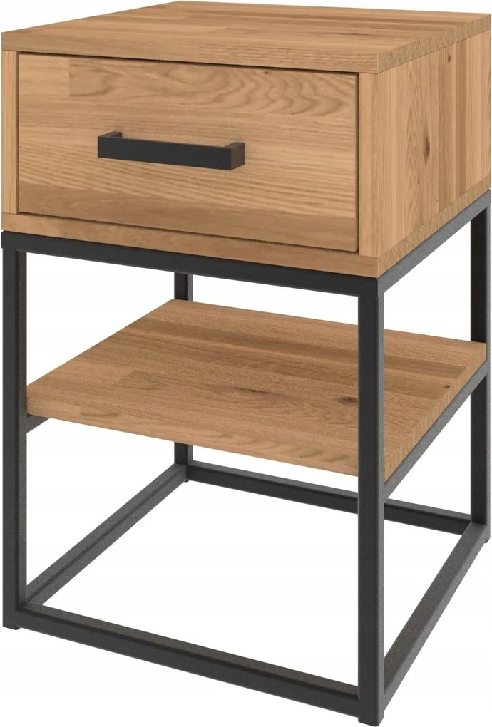 Éjjeliszekrény tölgyfa fiókkal Loft 60x50x40