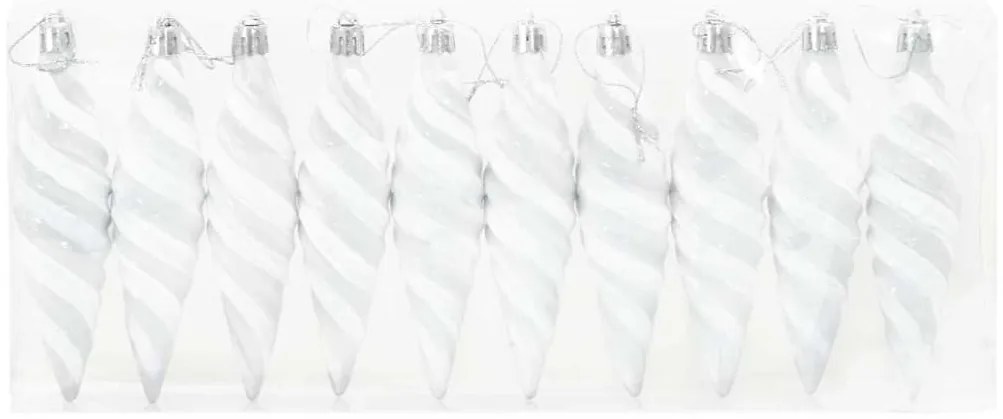 Karácsonyi Spirális Alakú Gömb 40 pcs Fehér