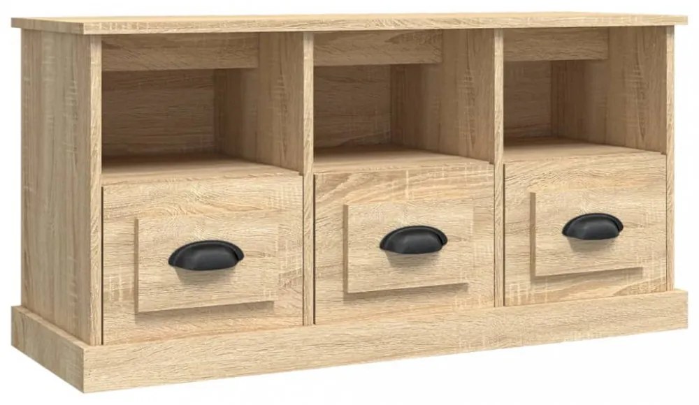 sonoma tölgy színű szerelt fa TV-szekrény 100x35x50 cm