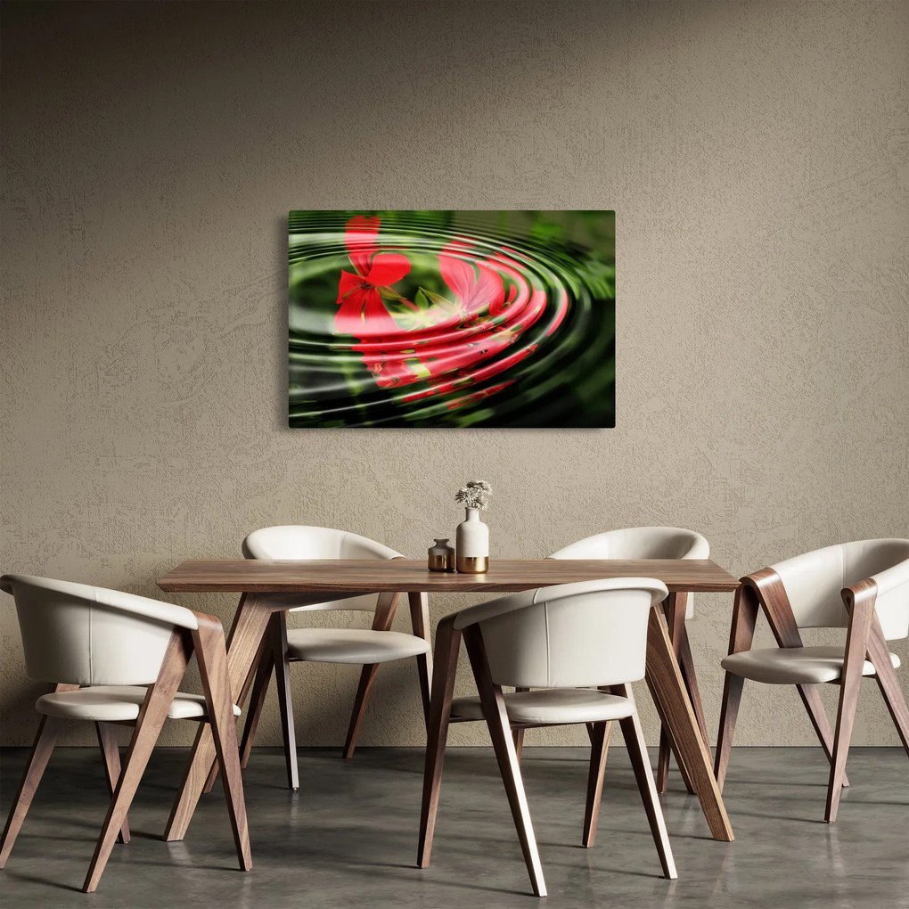 Absztrakt kép - virágok hullámokban (90x60 cm)