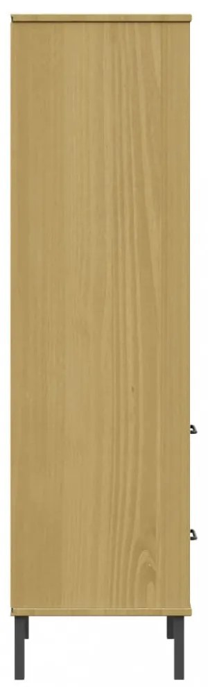 OSLO barna tömör fa könyvszekrény 2 fiókkal 60 x 35 x 128,5 cm