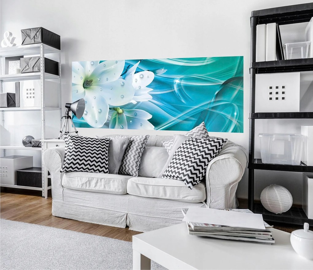 Fotótapéta Magnólia finom virágok harmat minimalizmus 250x104 +ragasztó