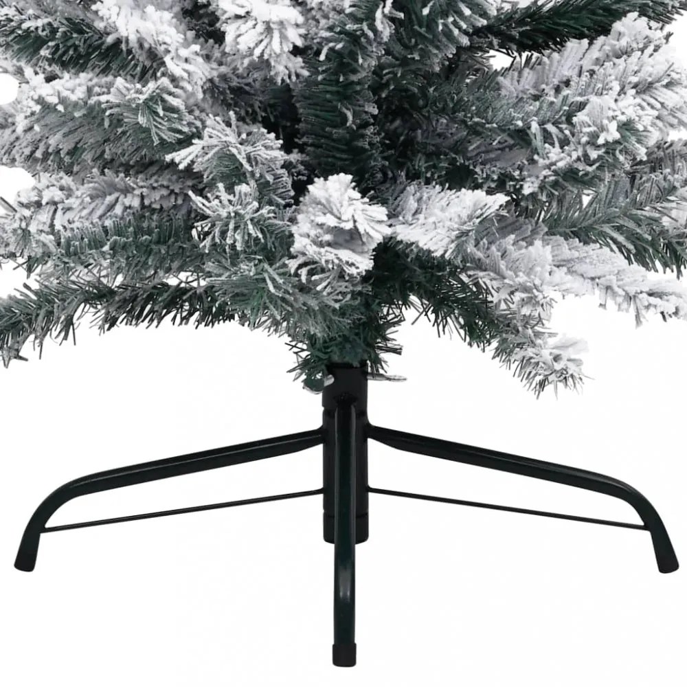 zöld PVC vékony műkarácsonyfa hóval 240 cm