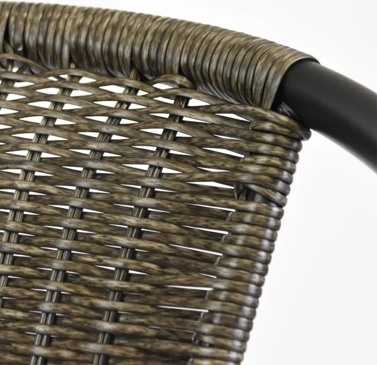 Kerti szék szett egymásra rakható 2 db fekete-szürke