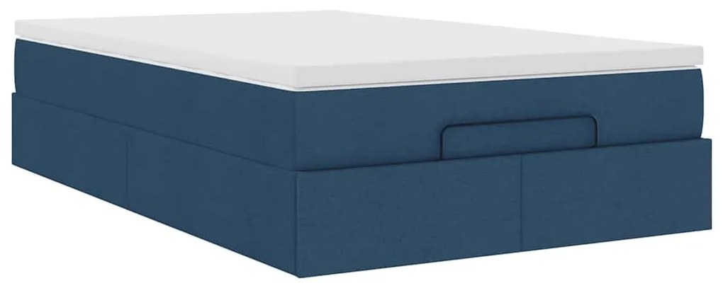 Ottomán ágykeret matraccal kék 120x190 cm szövet