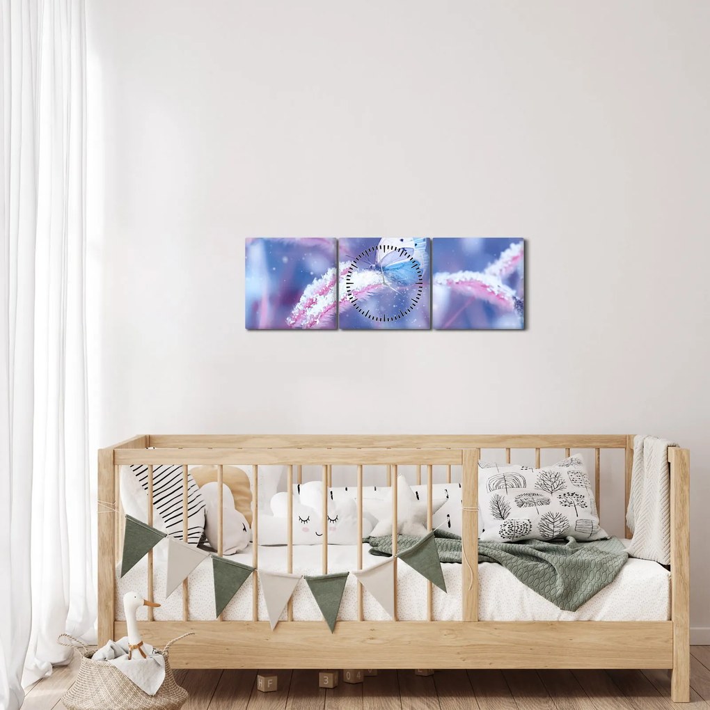 Kép - Pillangók télen (órával) (90x30 cm)