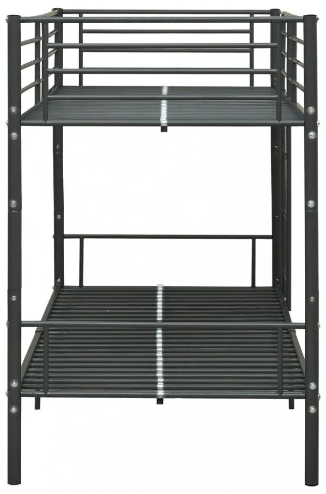 fekete fém emeletes ágy 90 x 200 cm