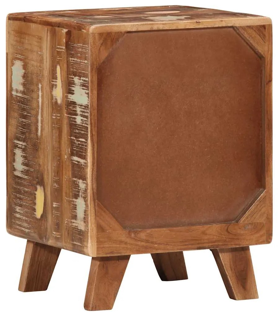 Tömör újrahasznosított fa éjjeliszekrény 37x32x50 cm