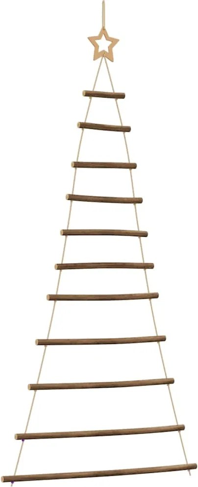 vidaXL függő karácsonyfa tetején csillaggal 74 x 150 cm természetes ág