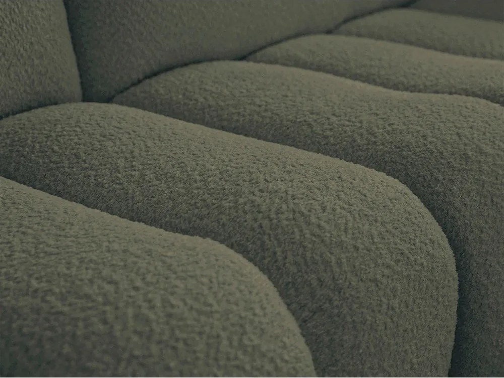 Zöld buklé sarokkanapé (jobb oldali-heverő résszel) Azra – Bobochic Paris