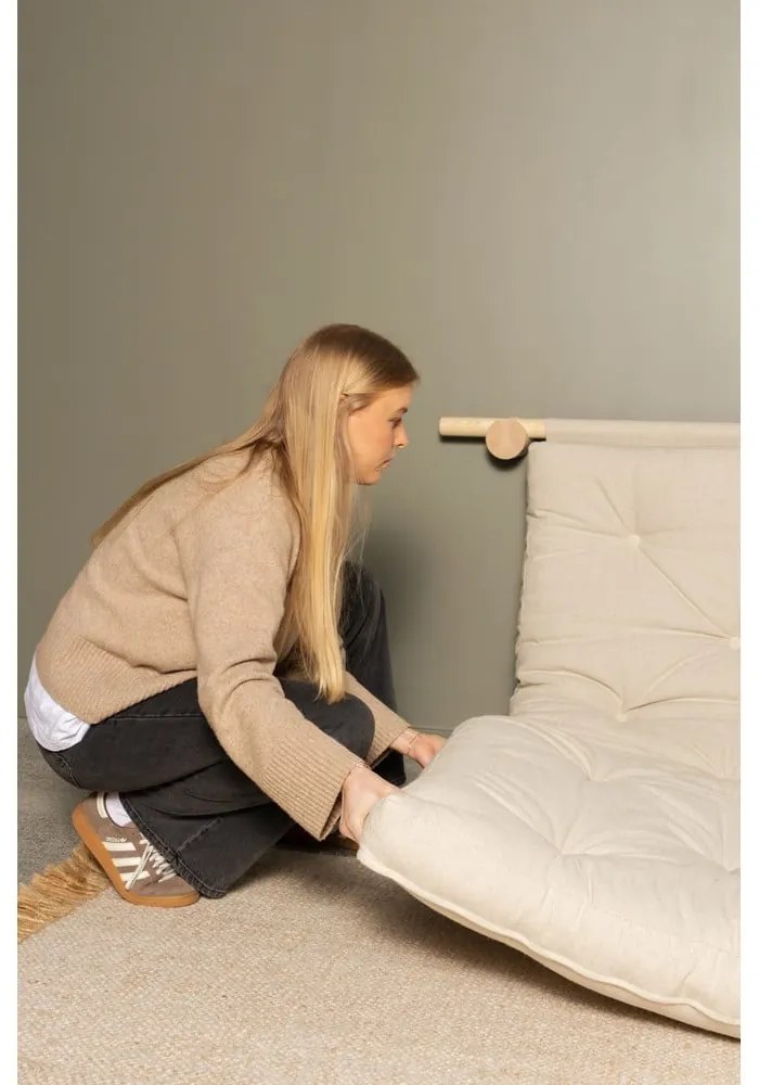 Sötétbarna kordbársony kinyitható kanapé 135 cm Hooked – Karup Design