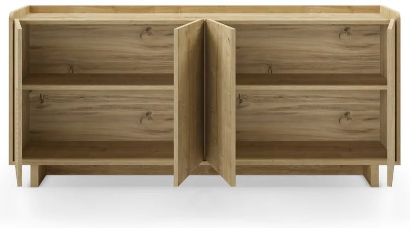 Natúr színű komód tölgyfa dekorral 180x80x40 cm Daira – Marckeric
