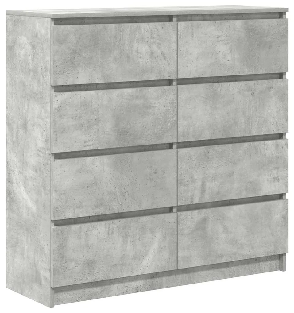 betonszürke szerelt fa tálalószekrény 100x35x99 cm