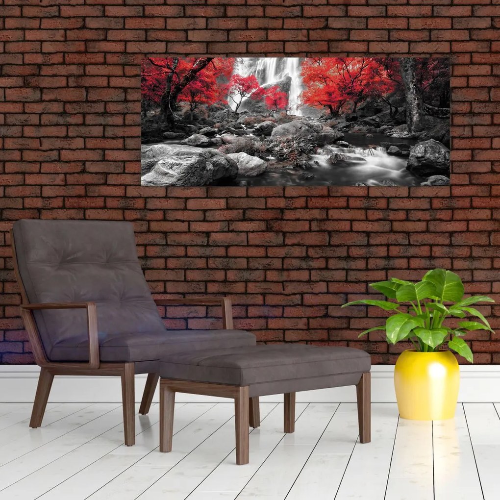 Kép - Vízesések az őszi tájban (120x50 cm)