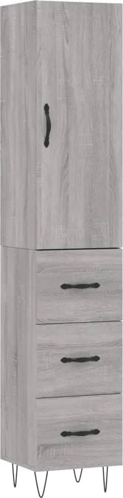 vidaXL szürke sonoma szerelt fa magasszekrény 34,5 x 34 x 180 cm